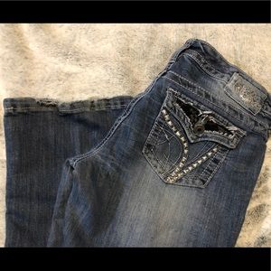 ❌ Ariya black rhinestoned pocket Jeans - 9/10
